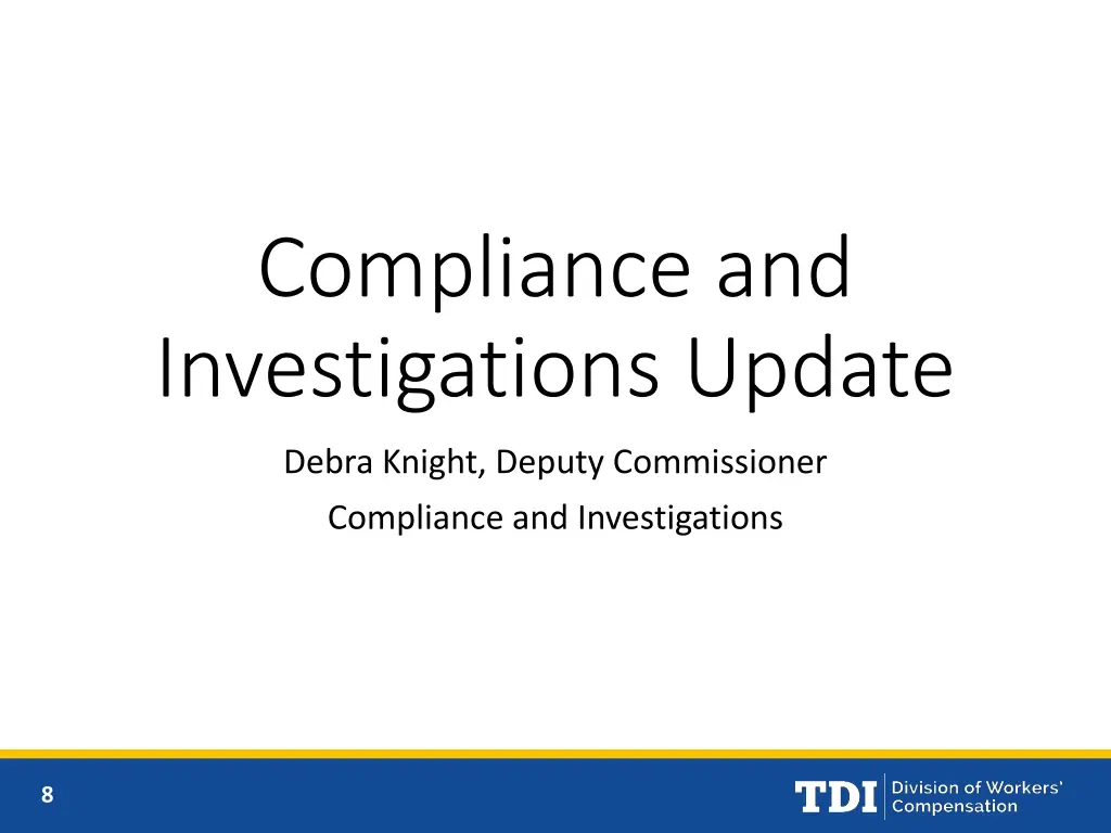 compliance and investigations update