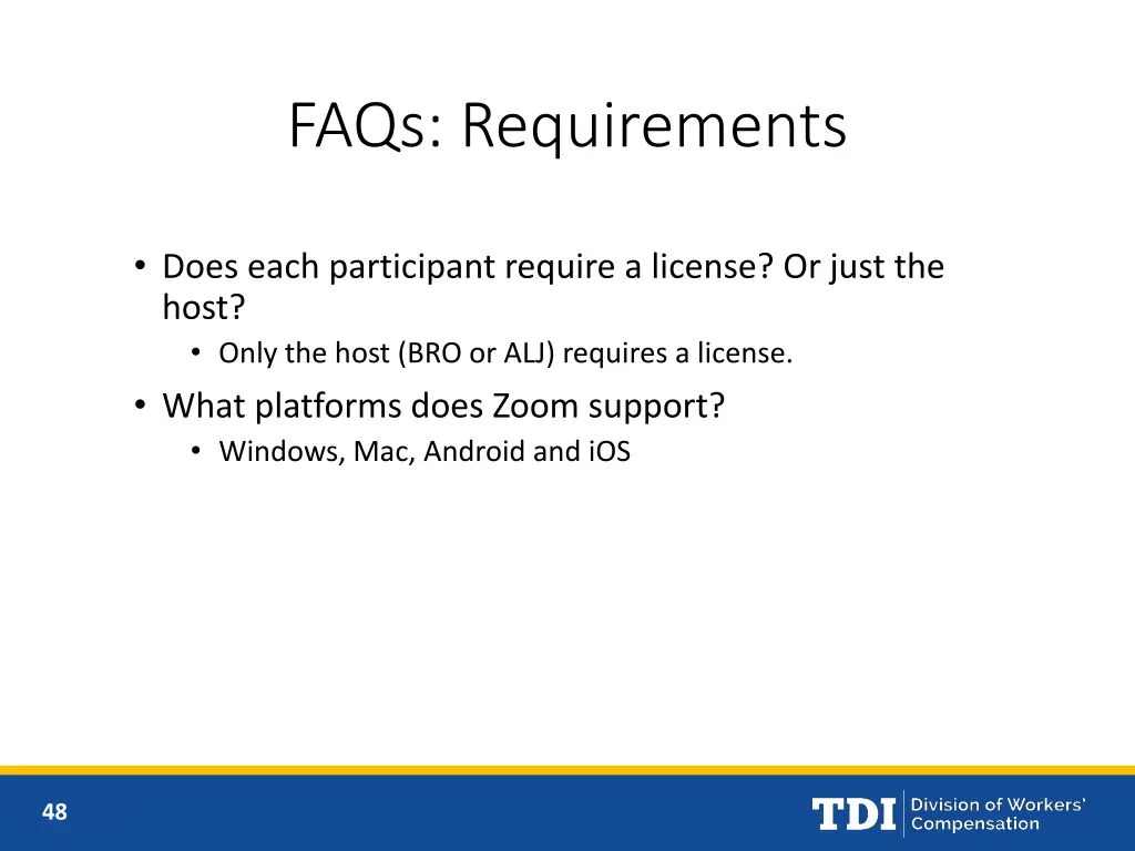 faqs requirements