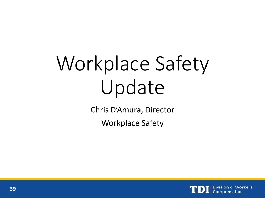 workplace safety update