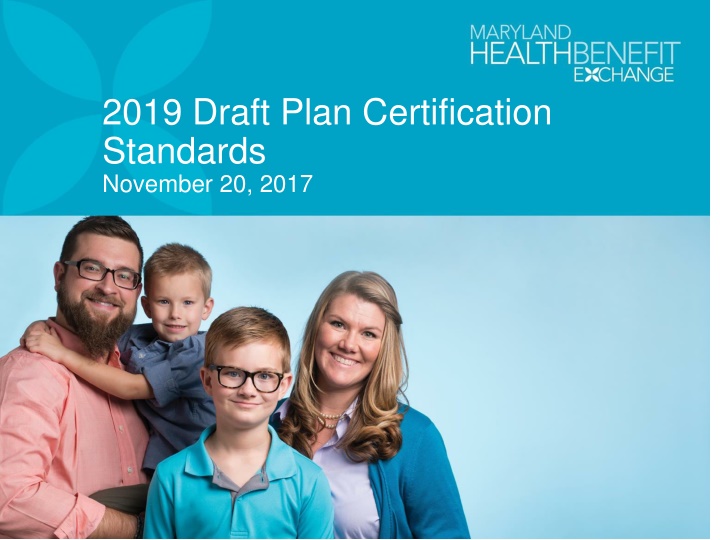 2019 draft plan certification standards november