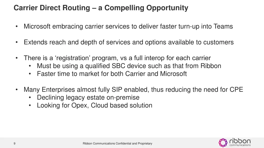 carrier direct routing a compelling opportunity