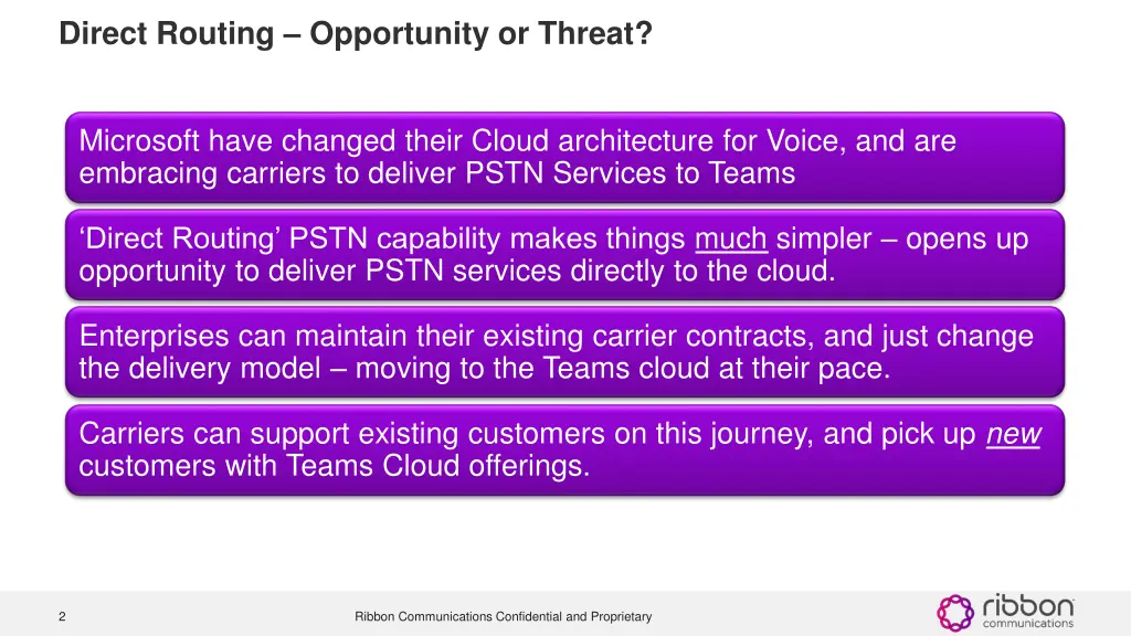 direct routing opportunity or threat