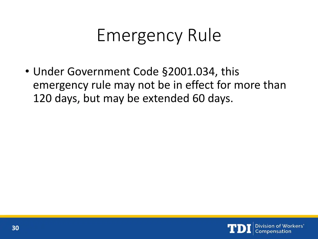 emergency rule 1