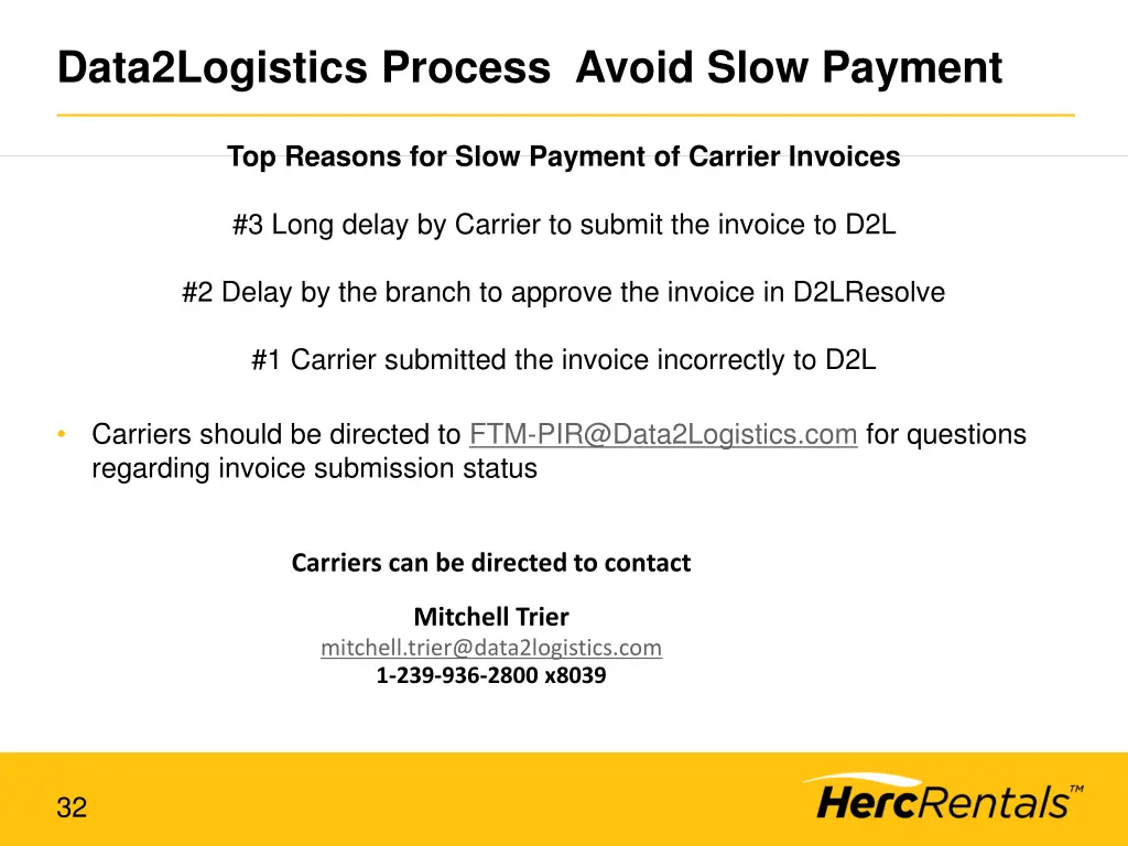 data2logistics process avoid slow payment