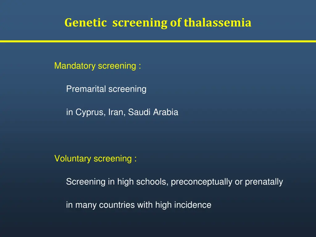 genetic screening of thalassemia