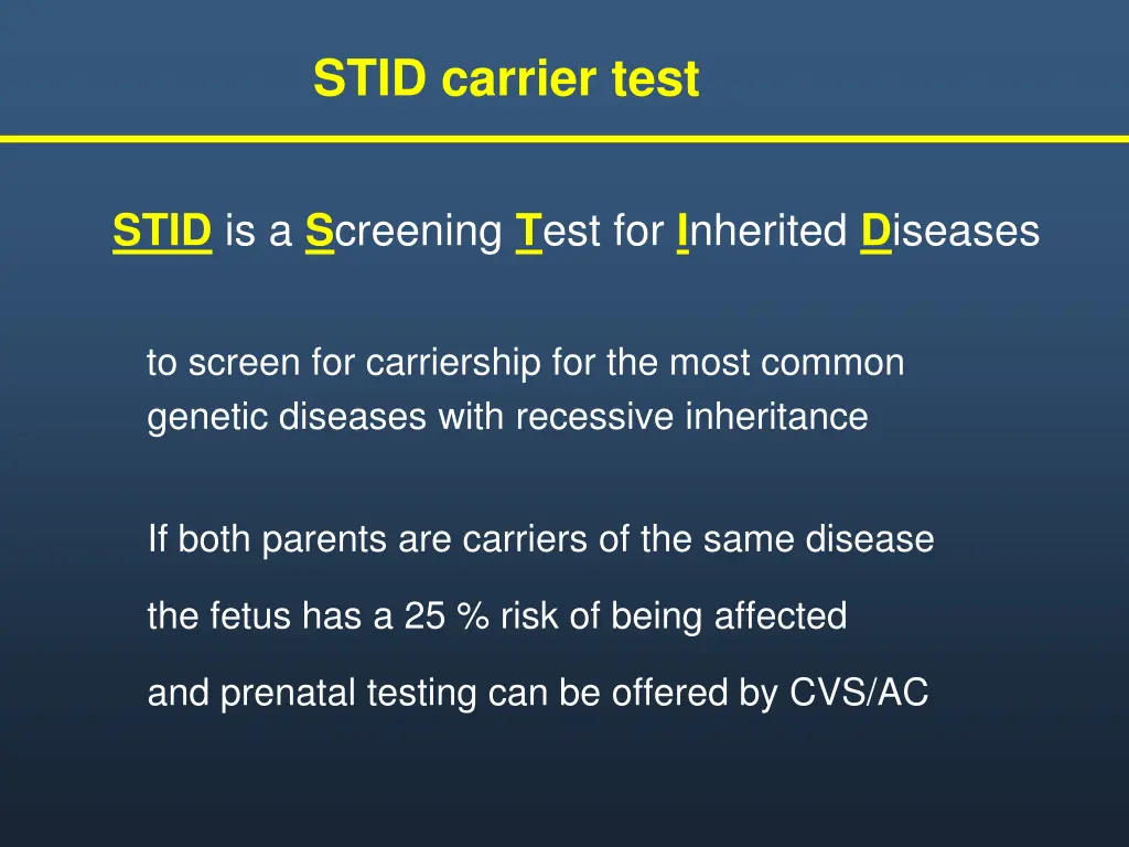 stid carrier test