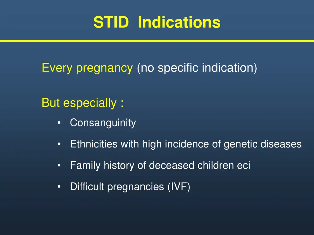 stid indications