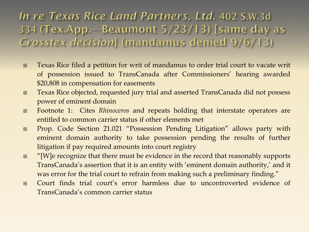 texas rice filed a petition for writ of mandamus