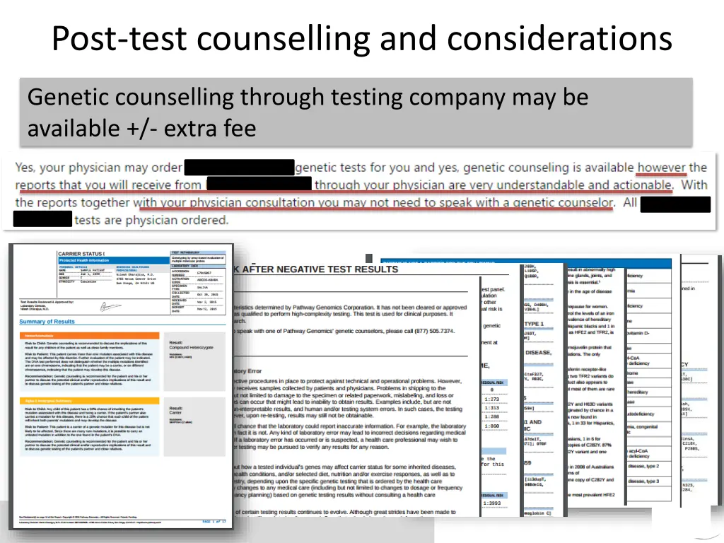 post test counselling and considerations