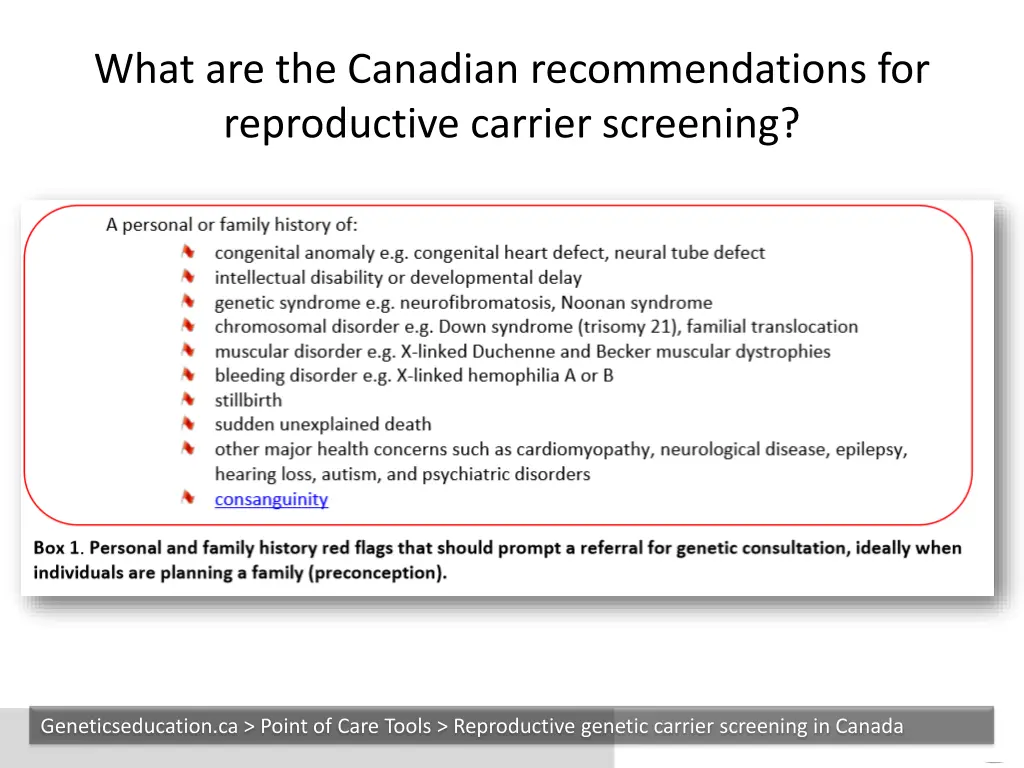 what are the canadian recommendations 2