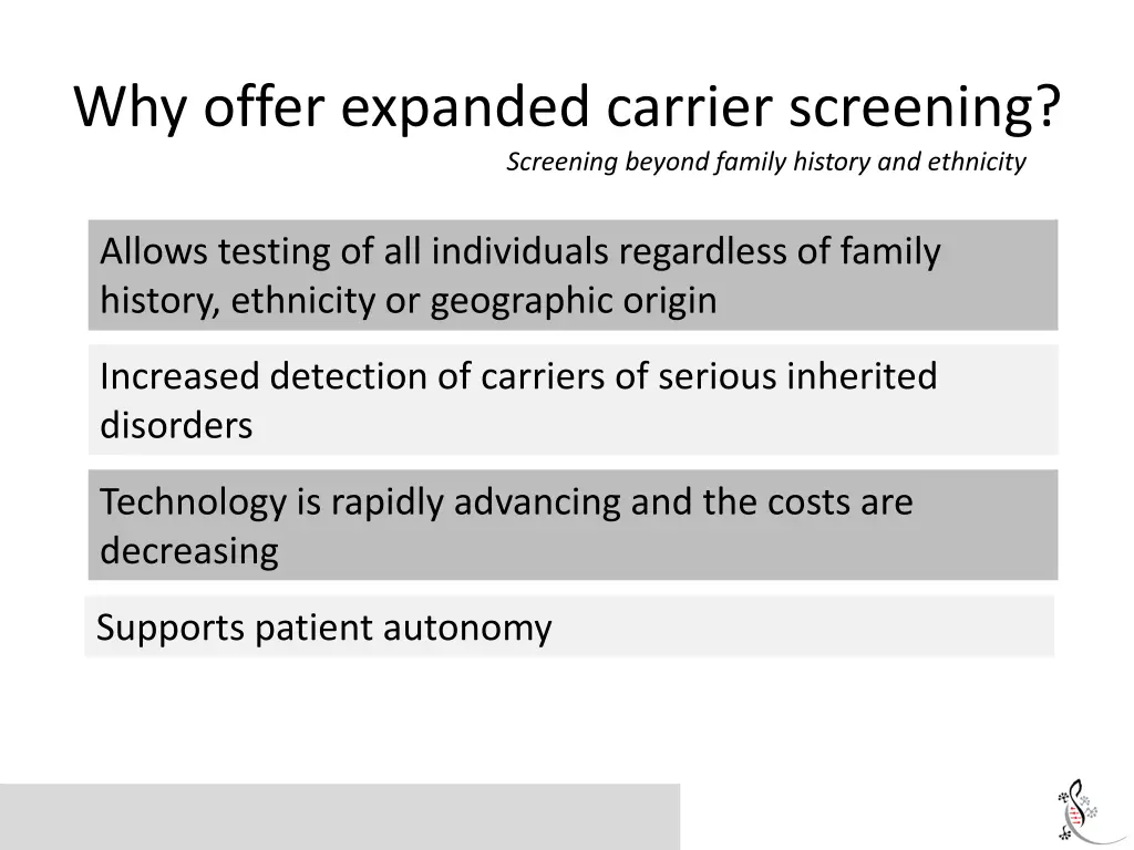 why offer expanded carrier screening screening 3