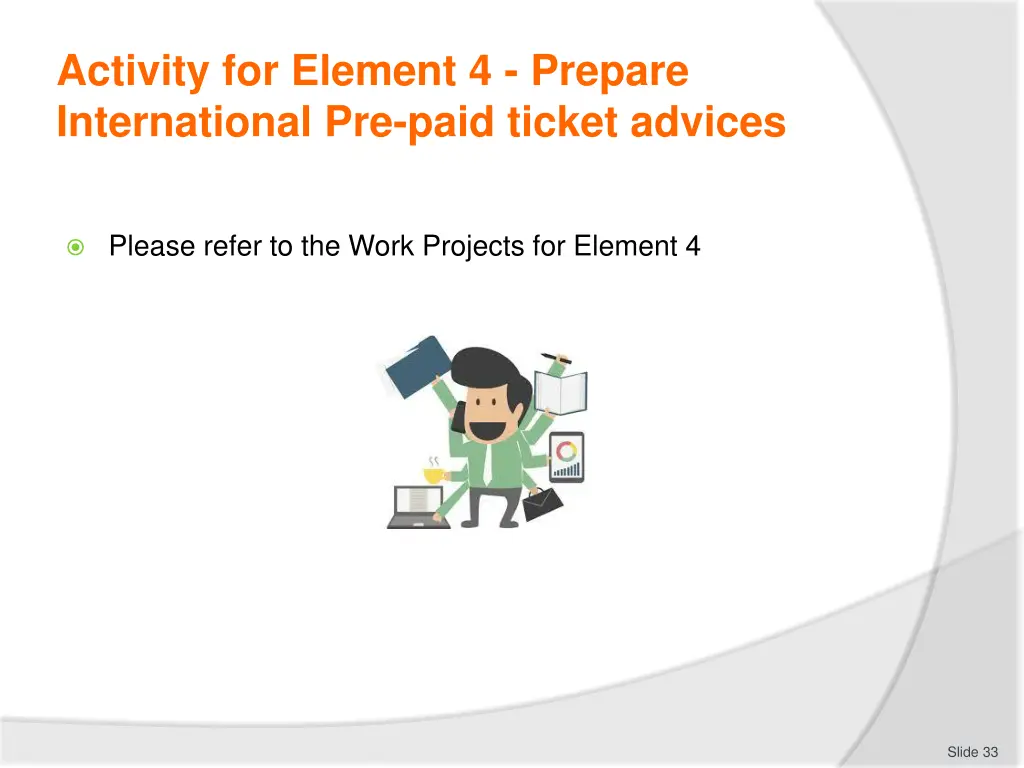 activity for element 4 prepare international