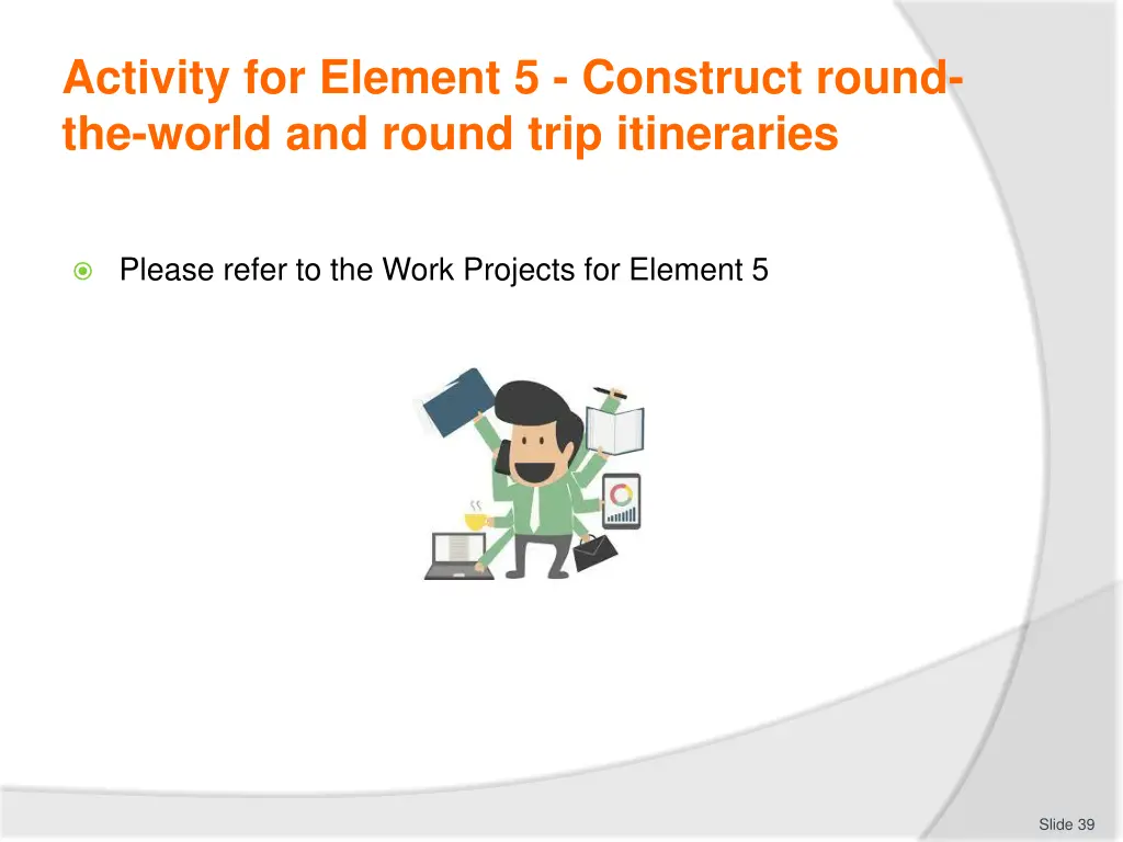 activity for element 5 construct round the world