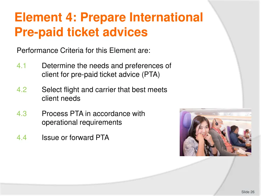 element 4 prepare international pre paid ticket