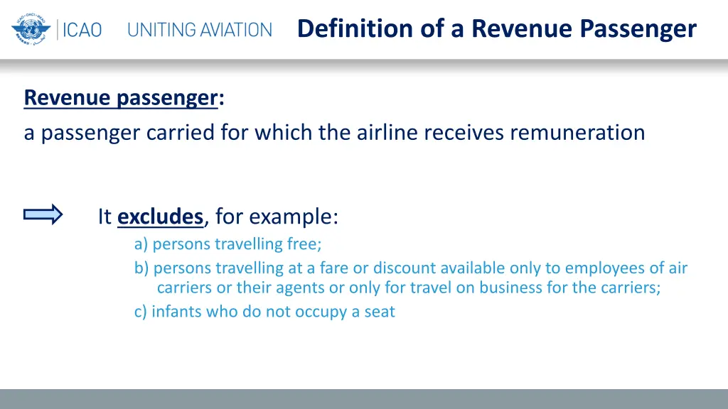 definition of a revenue passenger 1