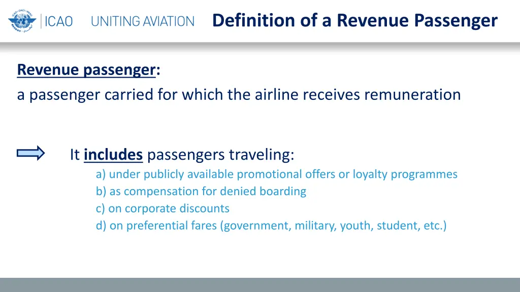 definition of a revenue passenger