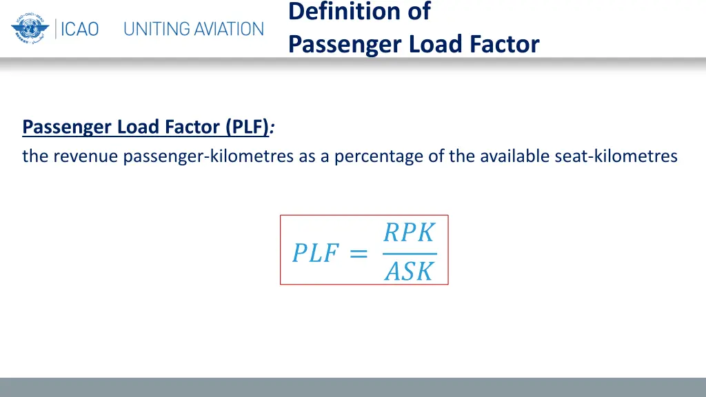 definition of passenger load factor