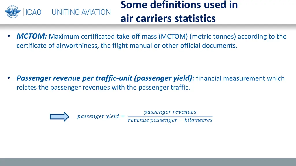 some definitions used in air carriers statistics 3