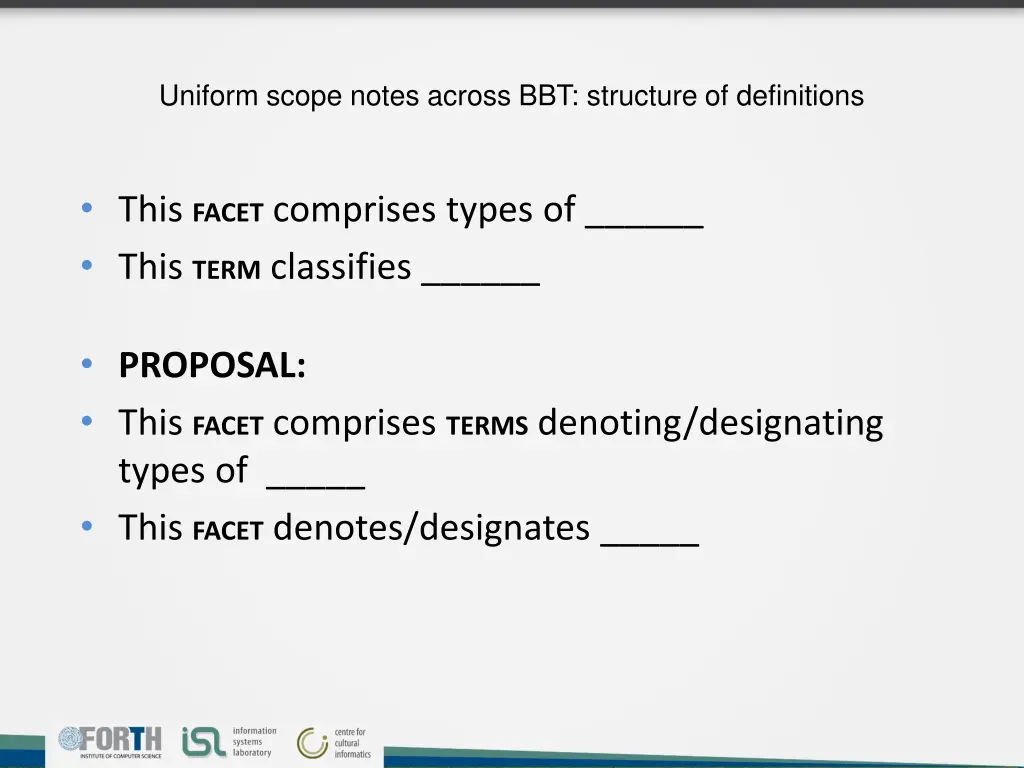 uniform scope notes across bbt structure