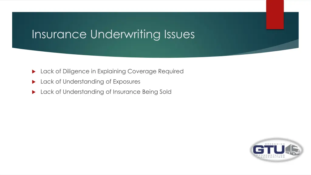 insurance underwriting issues