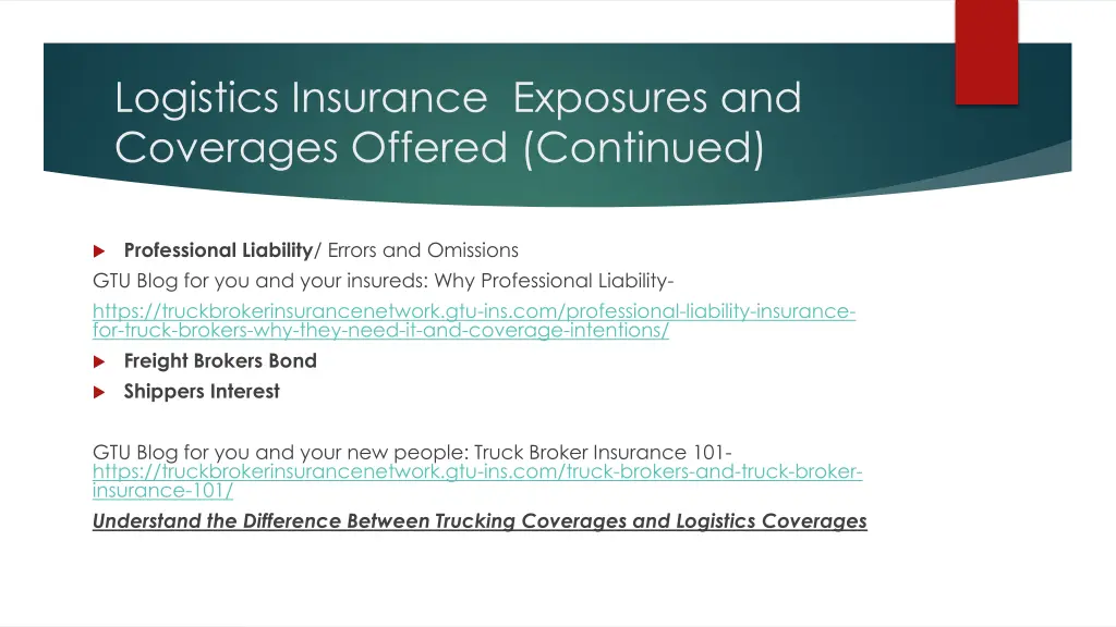 logistics insurance exposures and coverages 1