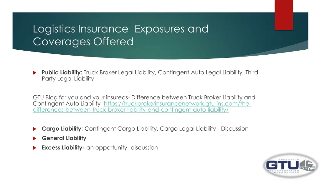 logistics insurance exposures and coverages