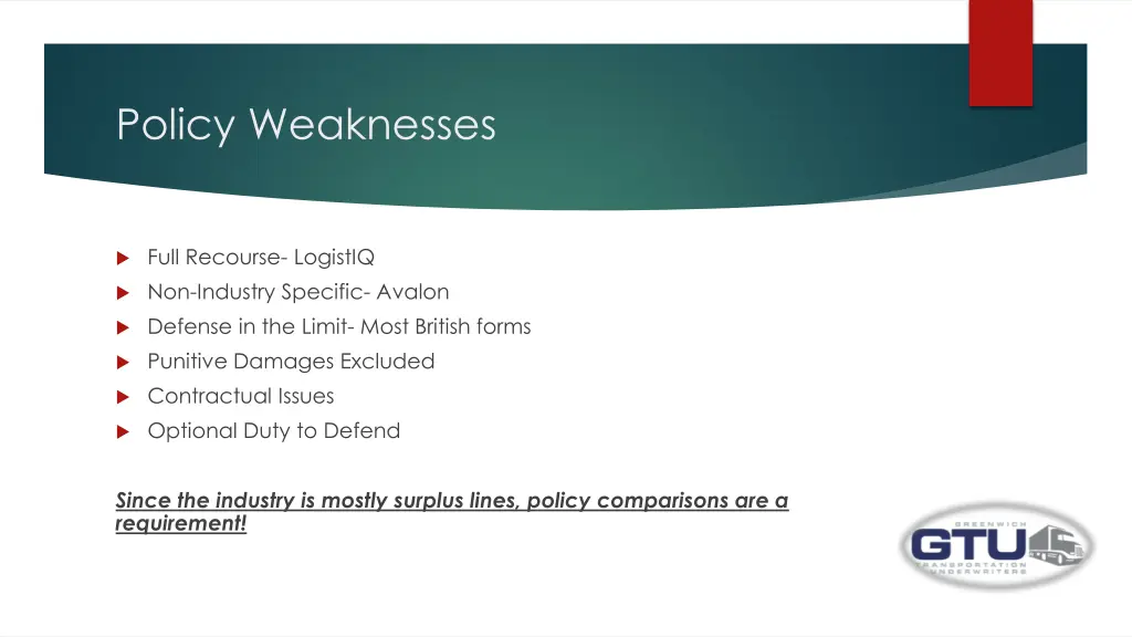 policy weaknesses