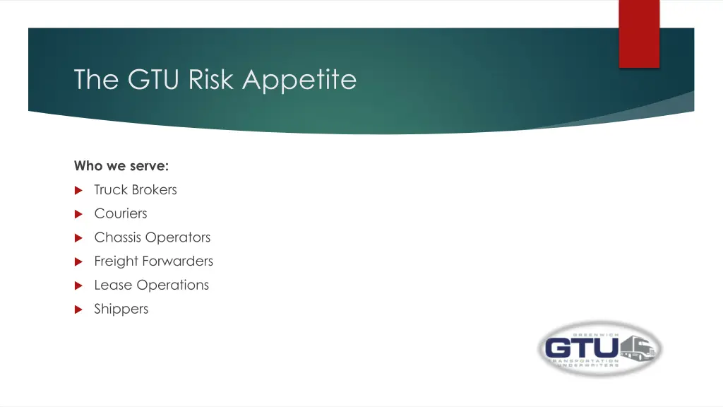 the gtu risk appetite