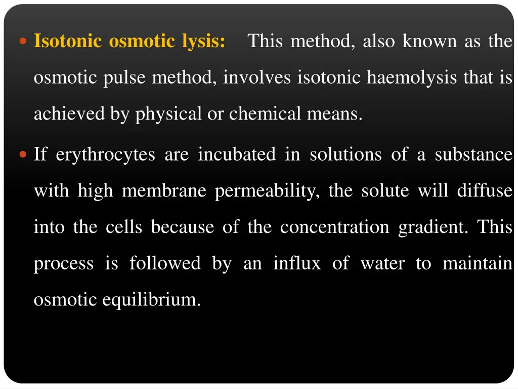 isotonic osmotic lysis 1