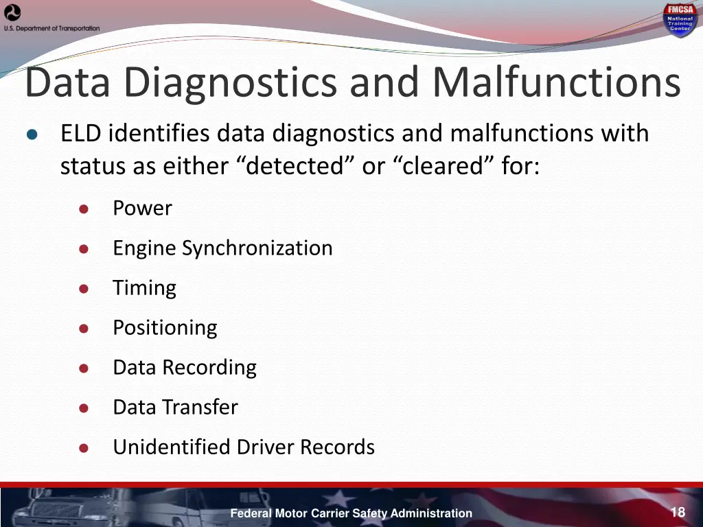 data diagnostics and malfunctions