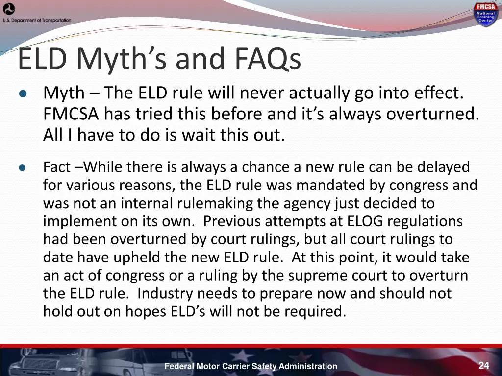 eld myth s and faqs myth the eld rule will never