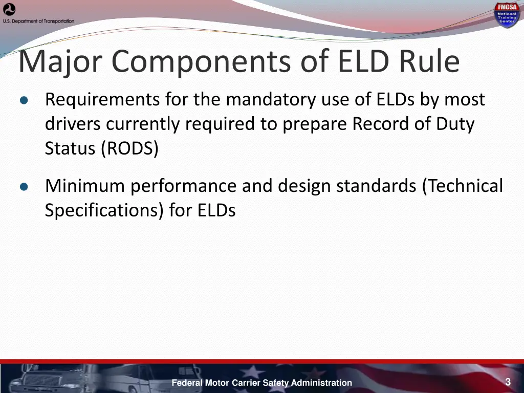 major components of eld rule