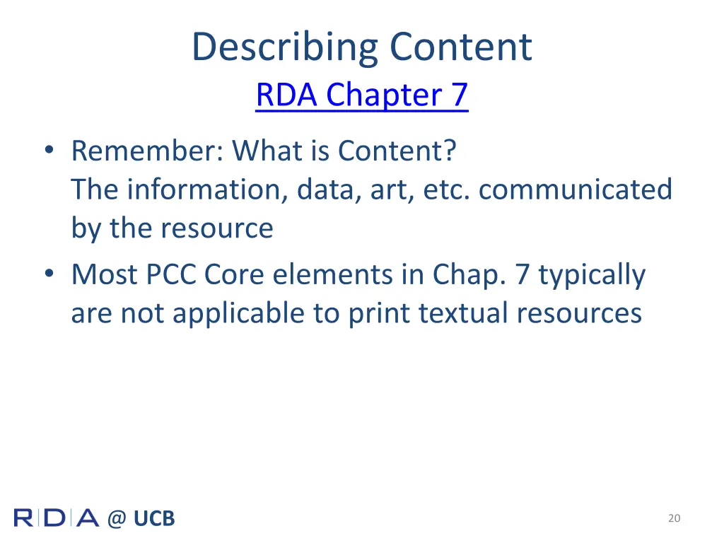 describing content rda chapter 7