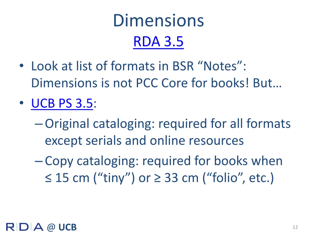 dimensions rda 3 5