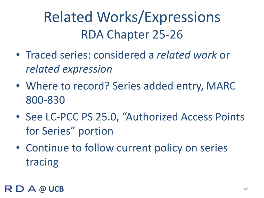 related works expressions rda chapter 25 26