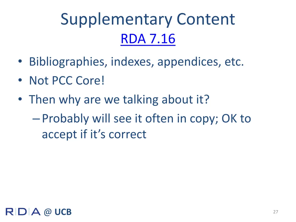 supplementary content rda 7 16