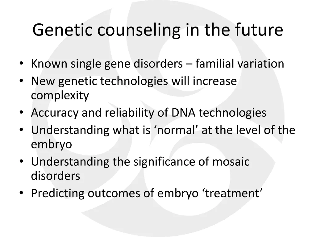 genetic counseling in the future