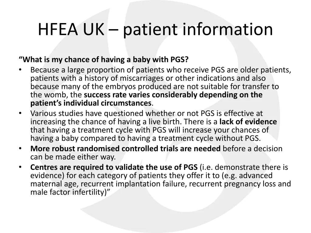 hfea uk patient information