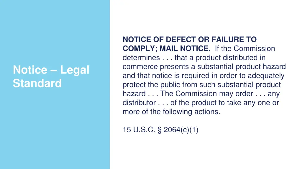 notice of defect or failure to comply mail notice