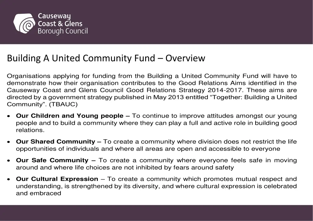 building a united community fund overview