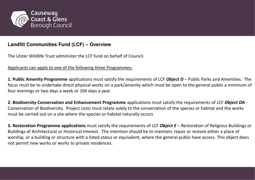 landfill communities fund lcf overview