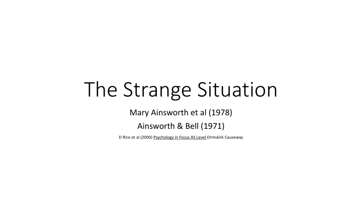 the strange situation