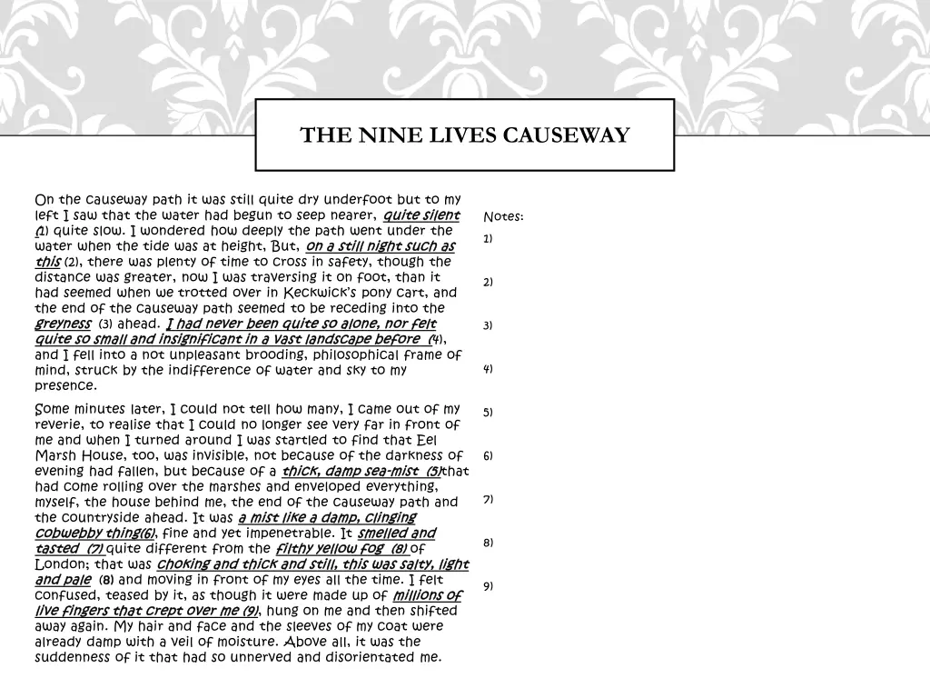 the nine lives causeway