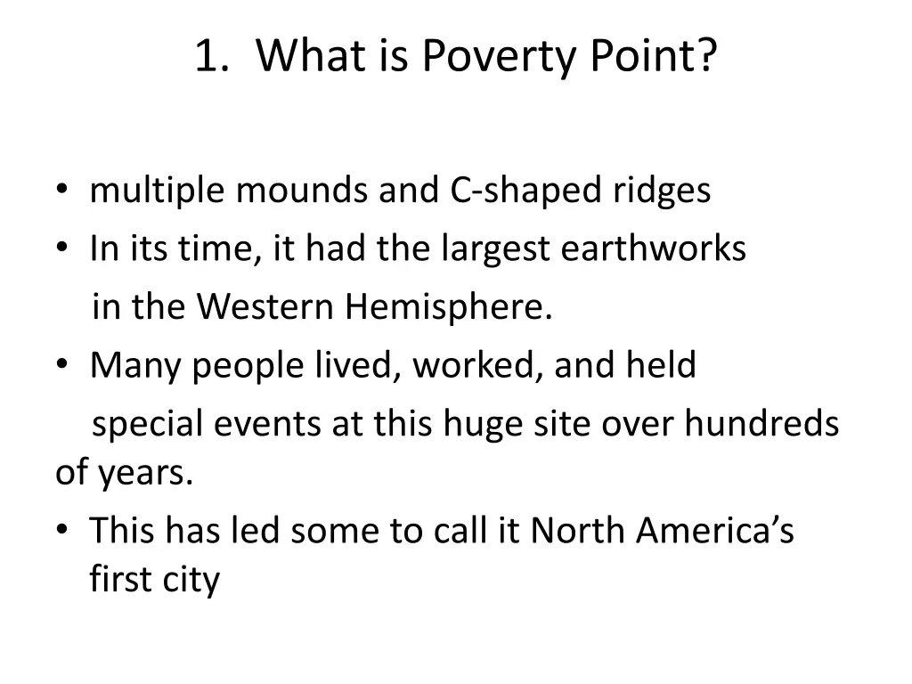 1 what is poverty point