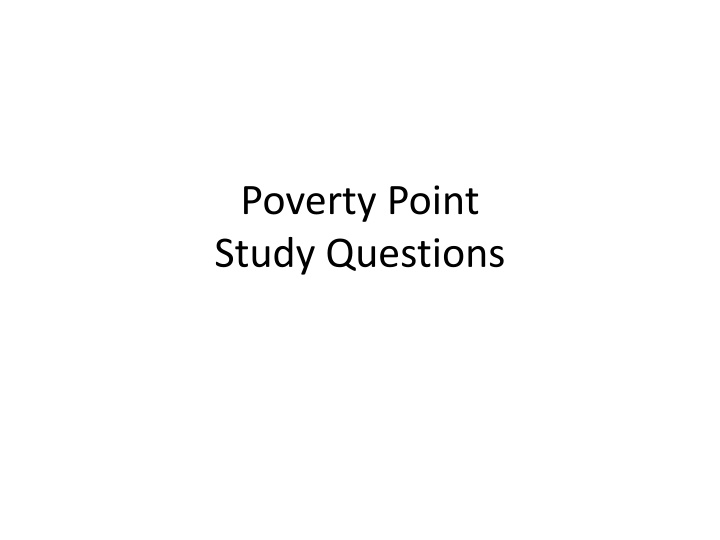 poverty point study questions