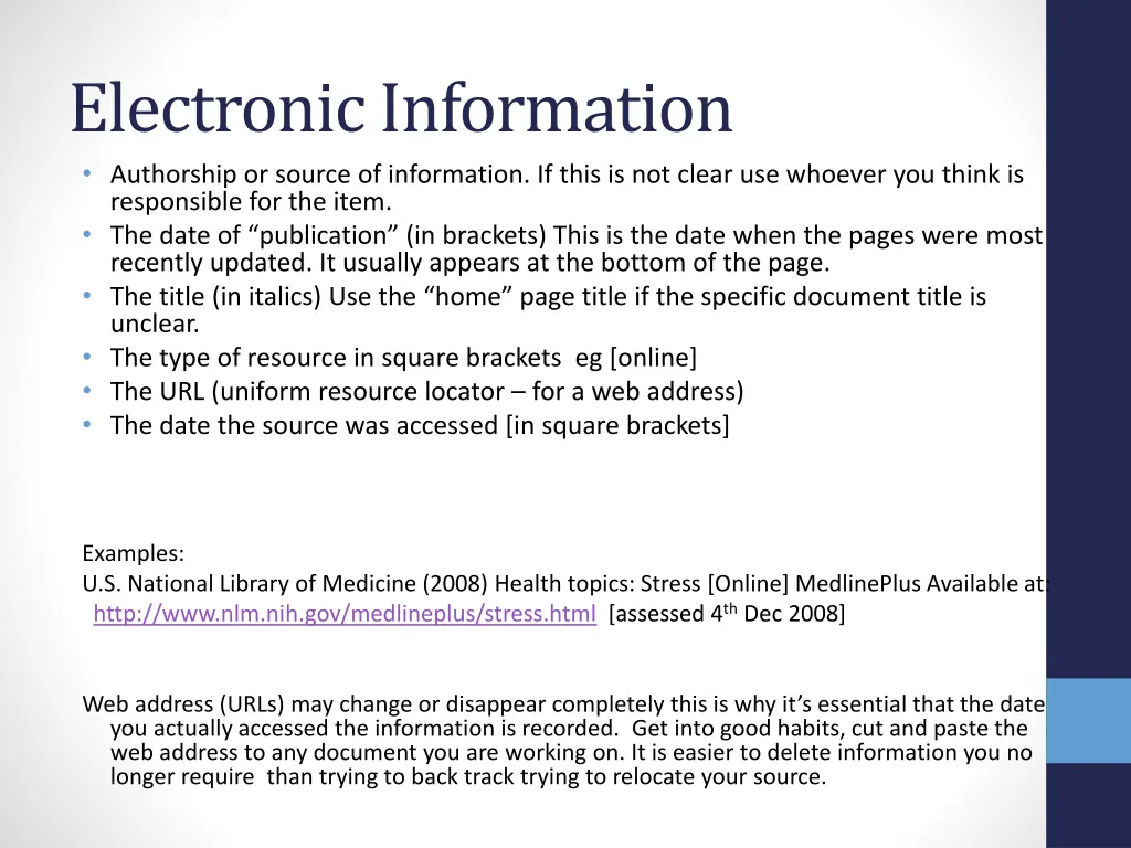 electronic information authorship or source