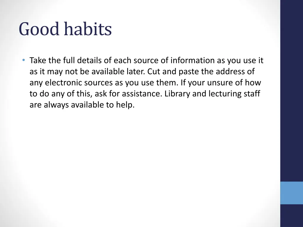 good habits