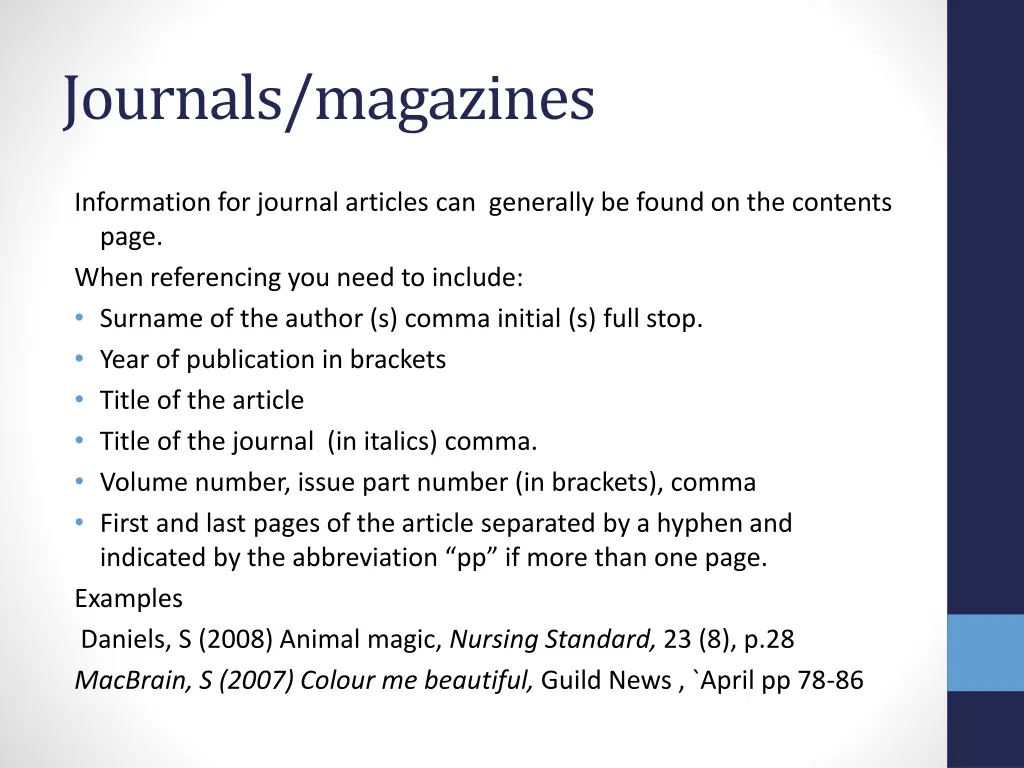 journals magazines