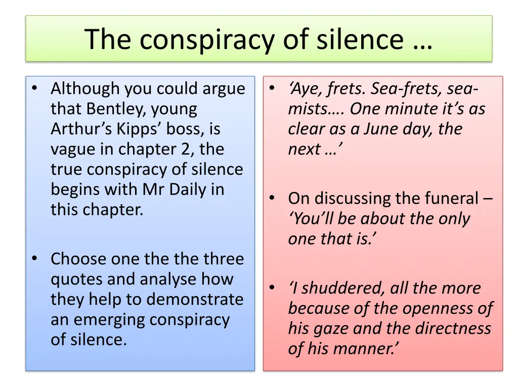 the conspiracy of silence