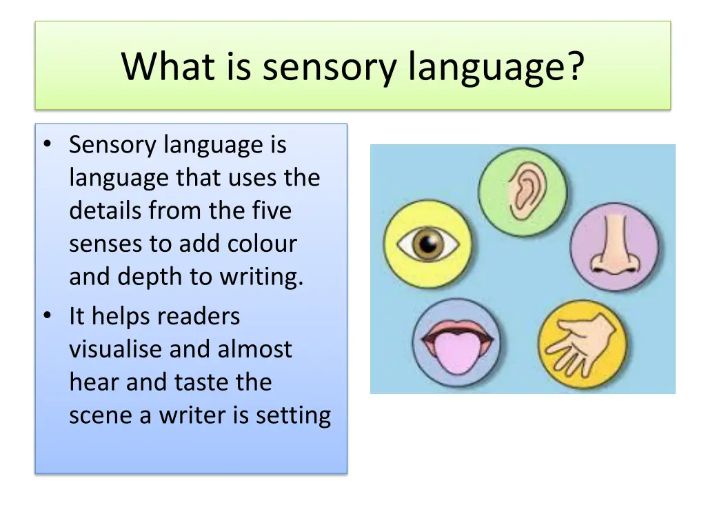 what is sensory language